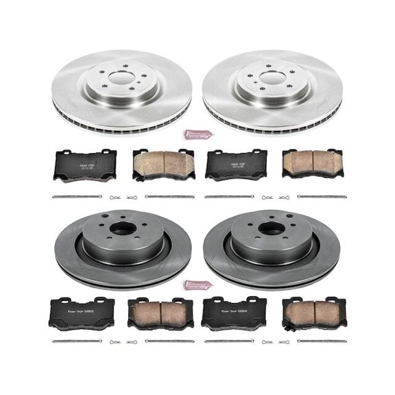 Front and Rear Brake Pad and Rotor Kit - Compatible with 2017 - 2022 INFINITI Q60 2018 2019 2020 2021
