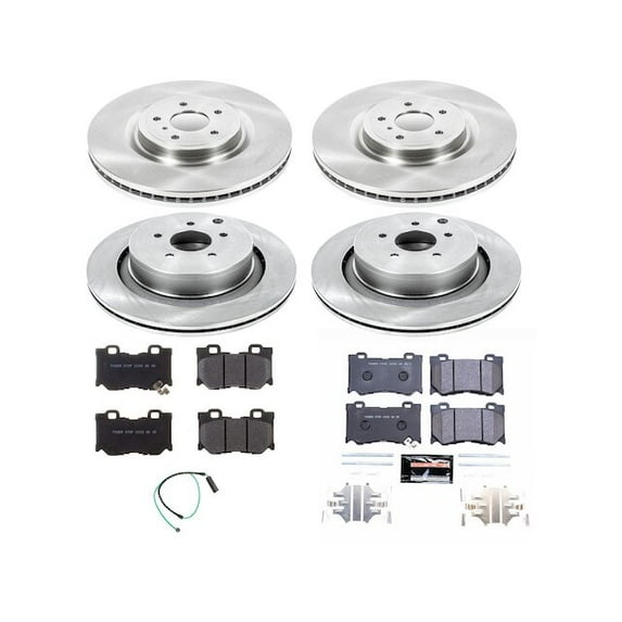 Front and Rear Brake Pad and Rotor Kit - Compatible with 2017 - 2022 INFINITI Q60 2018 2019 2020 2021