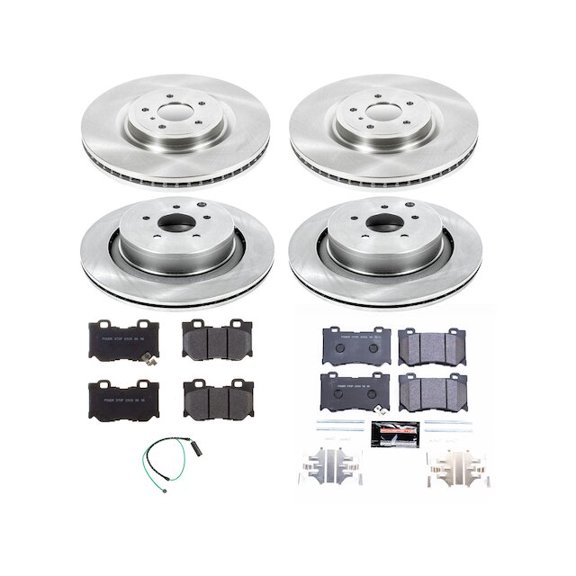 Front and Rear Brake Pad and Rotor Kit - Compatible with 2017 - 2022 INFINITI Q60 2018 2019 2020 2021
