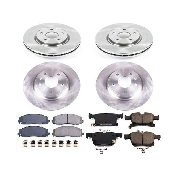 Front and Rear Brake Pad and Rotor Kit - Compatible with 2017 - 2024 Chrysler Pacifica FWD 2018 2019 2020 2021 2022 2023