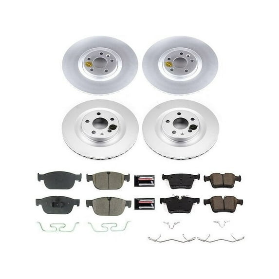 Front and Rear Brake Pad and Rotor Kit - Compatible with 2017 - 2024 Volvo S90 2018 2019 2020 2021 2022 2023