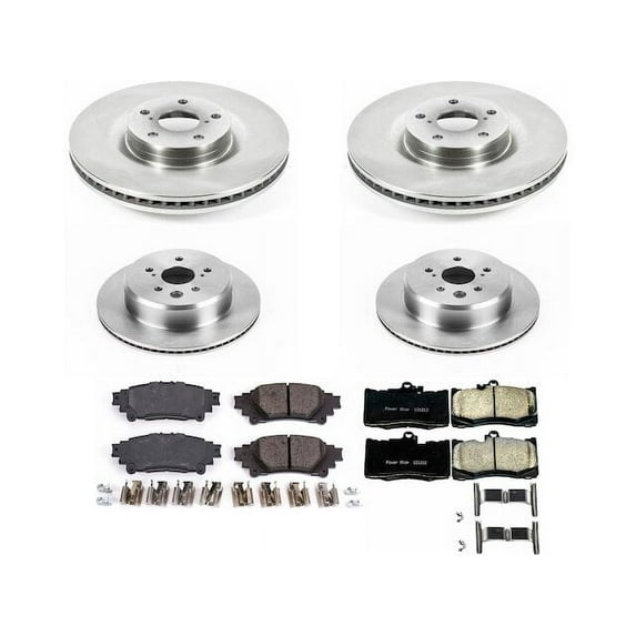 Front and Rear Brake Pad and Rotor Kit - Compatible with 2018 - 2019 GS300 Base
