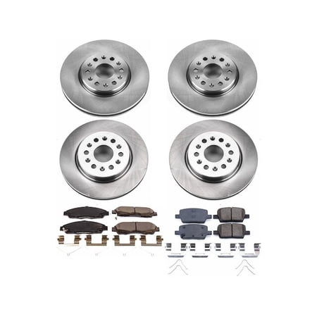 Front and Rear Brake Pad and Rotor Kit - Compatible with 2018 - 2020 Chevy Traverse 2019