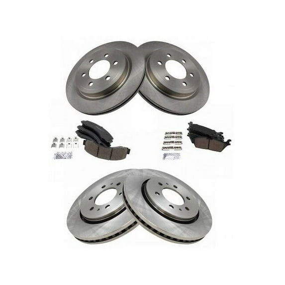 Front and Rear Brake Pad and Rotor Kit - Compatible with 2018 - 2020 Ford F-150 2019