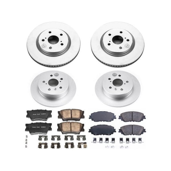 Front and Rear Brake Pad and Rotor Kit - Compatible with 2018 - 2024 Toyota Camry - Power Stop
