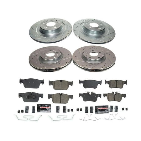 Front and Rear Brake Pad and Rotor Kit - Compatible with 2018 - 2025 Volvo XC60 - Power Stop