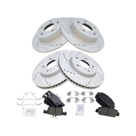 Front and Rear Brake Pad and Rotor Kit - Compatible with 2018 Honda Accord 1.5L 4-Cylinder