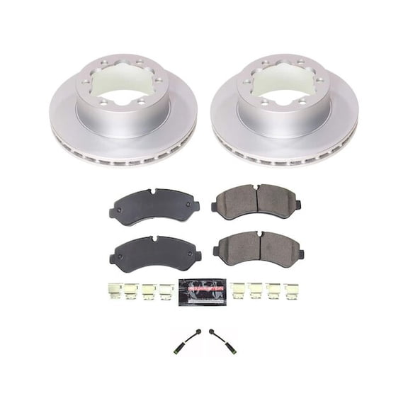 Front and Rear Brake Pad and Rotor Kit - Compatible with 2019 - 2021 Freightliner Sprinter 3500 - Power Stop