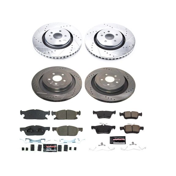 Front and Rear Brake Pad and Rotor Kit - Compatible with 2019 - 2021 Lincoln Nautilus AWD 2.7L V6 2020