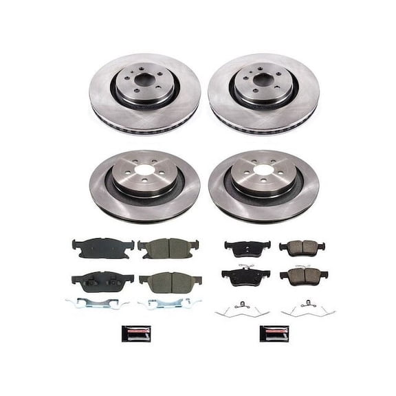 Front and Rear Brake Pad and Rotor Kit - Compatible with 2019 - 2021 Lincoln Nautilus AWD 2.7L V6 2020