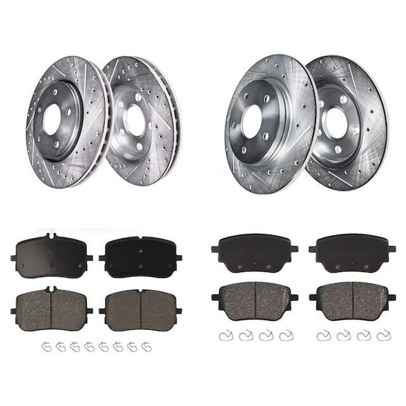 Front and Rear Brake Pad and Rotor Kit - Compatible with 2019 - 2022 Mercedes-Benz A220 2020 2021