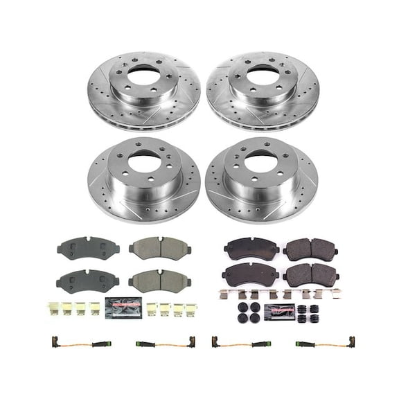 Front and Rear Brake Pad and Rotor Kit - Compatible with 2019 - 2024 Mercedes-Benz Sprinter 3500 - Power Stop