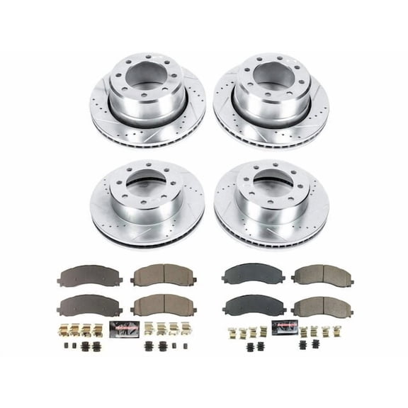 Front and Rear Brake Pad and Rotor Kit - Compatible with 2019 - 2024 Ram 2500 - Power Stop