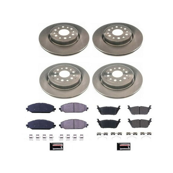 Front and Rear Brake Pad and Rotor Kit - Compatible with 2019 - 2025 Ram 1500 2020 2021 2022 2023 2024