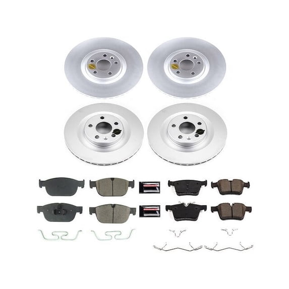 Front and Rear Brake Pad and Rotor Kit - Compatible with 2019 - 2025 Volvo S60 - Power Stop