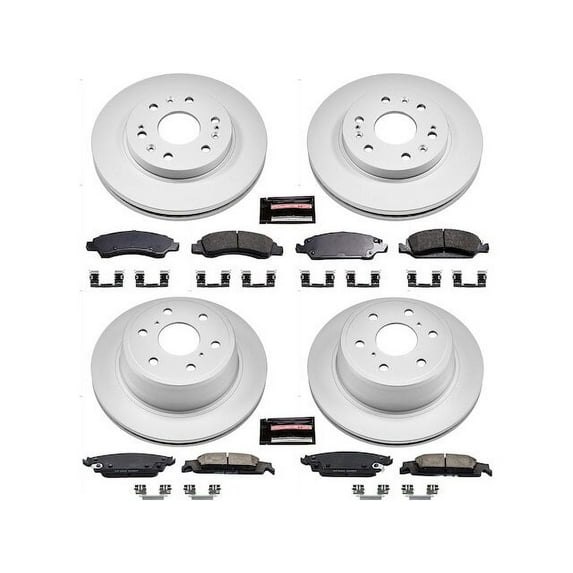 Front and Rear Brake Pad and Rotor Kit - Compatible with 2019 GMC Sierra 1500 Limited - Power Stop