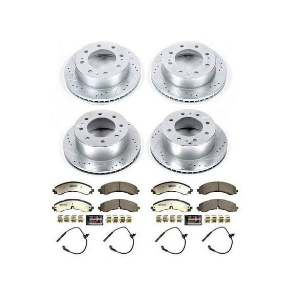 Front and Rear Brake Pad and Rotor Kit - Compatible with 2020 - 2024 GMC Sierra 3500 HD 2021 2022 2023