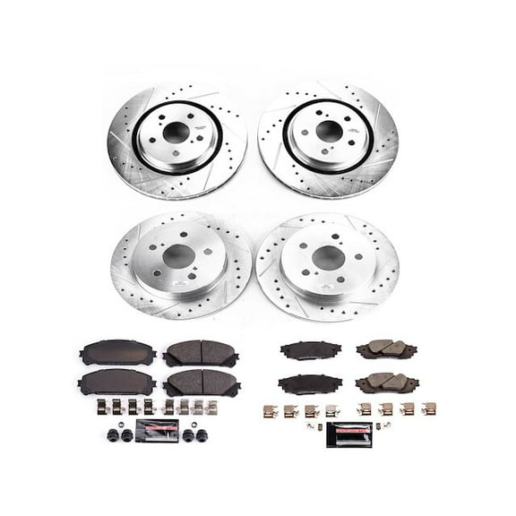 Front and Rear Brake Pad and Rotor Kit - Compatible with 2020 - 2024 Toyota Camry TRD 2021 2022 2023