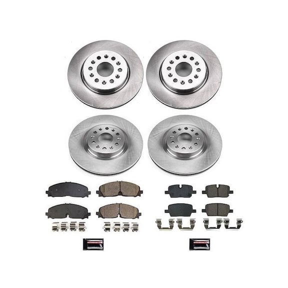 Front and Rear Brake Pad and Rotor Kit - Compatible with 2021 - 2022 Cadillac XT6 3.6L V6