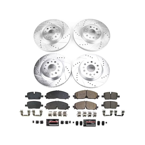 Front and Rear Brake Pad and Rotor Kit - Compatible with 2021 - 2022 Cadillac XT6 3.6L V6