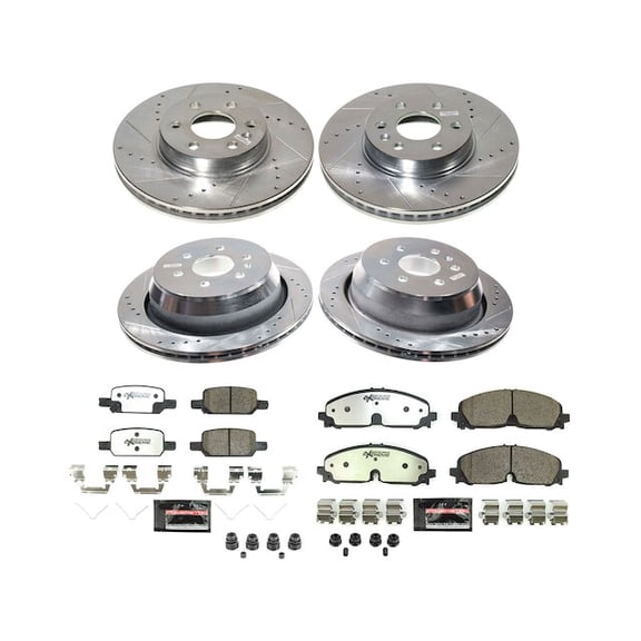 Front and Rear Brake Pad and Rotor Kit - Compatible with 2021 - 2022 Chevy Colorado