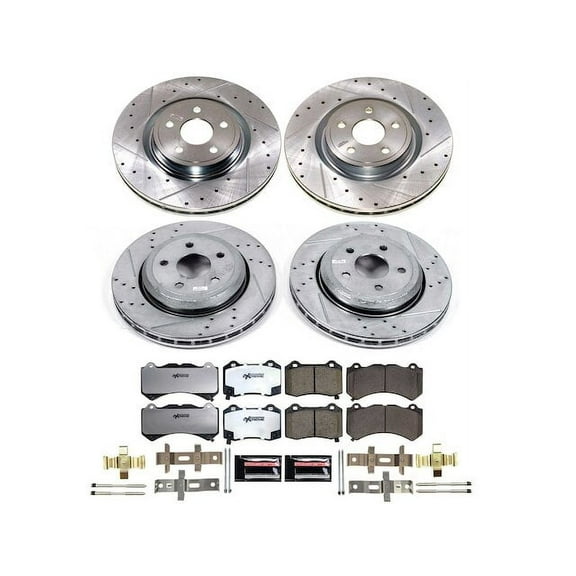 Front and Rear Brake Pad and Rotor Kit - Compatible with 2021 - 2024 Dodge Durango 2022 2023