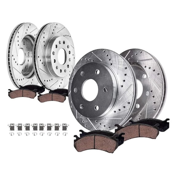 Front and Rear Brake Pad and Rotor Kit - Compatible with 2022 - 2023 Toyota Tundra