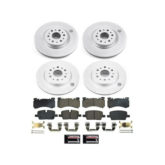 Front and Rear Brake Pad and Rotor Kit - Compatible with 2022 Cadillac XT6 2.0L 4-Cylinder - Power Stop
