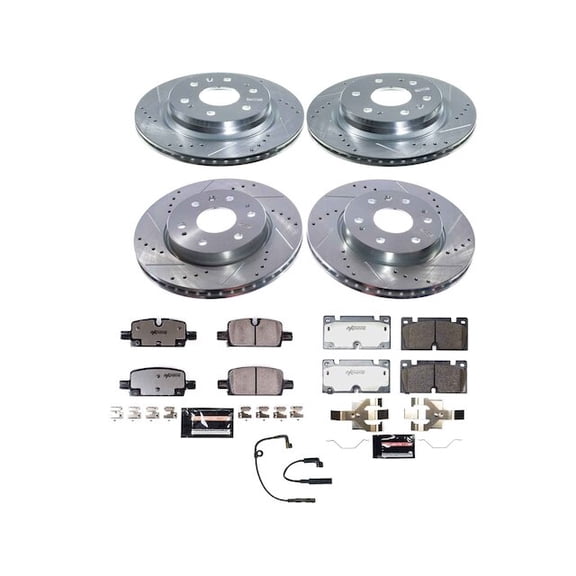 Front and Rear Brake Pad and Rotor Kit - Compatible with 2023 - 2024 Chevy Colorado