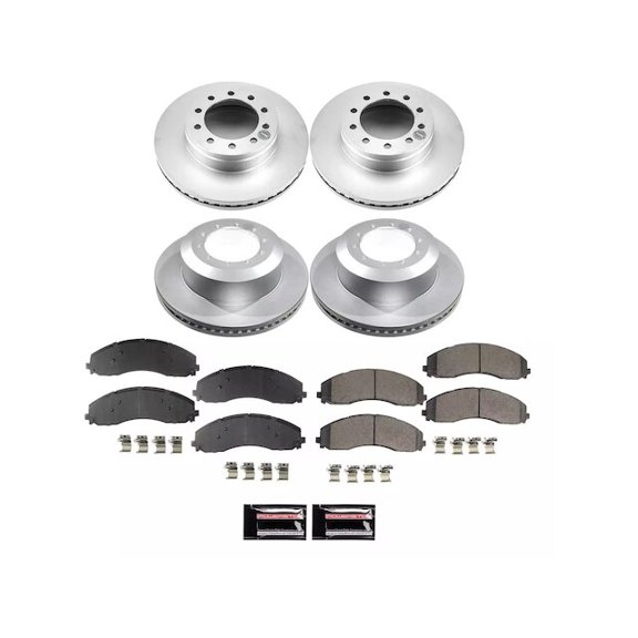 Front and Rear Brake Pad and Rotor Kit - Compatible with 2023 - 2024 Ford F-450 Super Duty