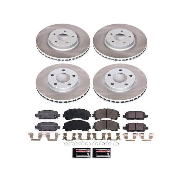 Front and Rear Brake Pad and Rotor Kit - Compatible with 2023 - 2024 Nissan Z Sport - Power Stop