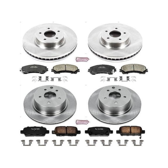 Front and Rear Brake Pad and Rotor Kit - Compatible with 2023 - 2024 Nissan Z Sport - Power Stop