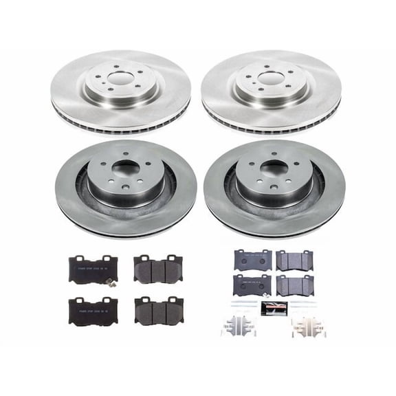 Front and Rear Brake Pad and Rotor Kit - Compatible with 2023 - 2024 Nissan Z - Power Stop