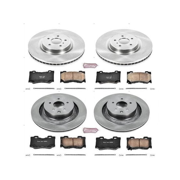 Front and Rear Brake Pad and Rotor Kit - Compatible with 2023 - 2024 Nissan Z - Power Stop