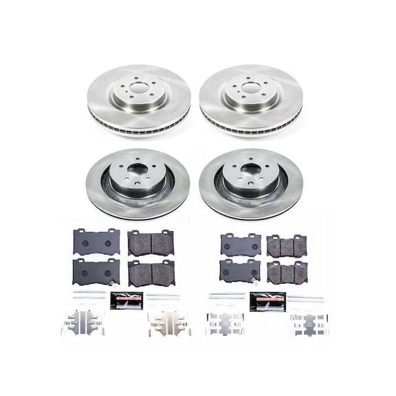 Front and Rear Brake Pad and Rotor Kit - Compatible with 2023 - 2024 Nissan Z - Power Stop