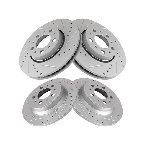 Front and Rear Brake Rotor Set 4 Piece - Compatible with 2001 - 2006 Volvo V70 2002 2003 2004 2005