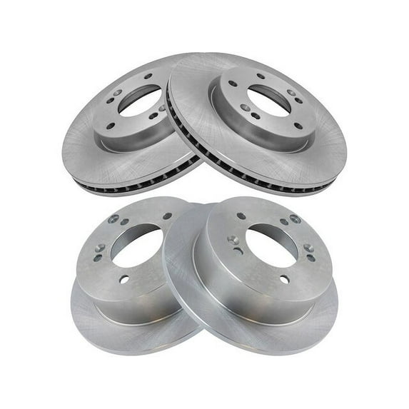 Front and Rear Brake Rotor Set 4 Piece - Compatible with 2005 - 2010 Kia Sportage FWD 2006 2007 2008 2009