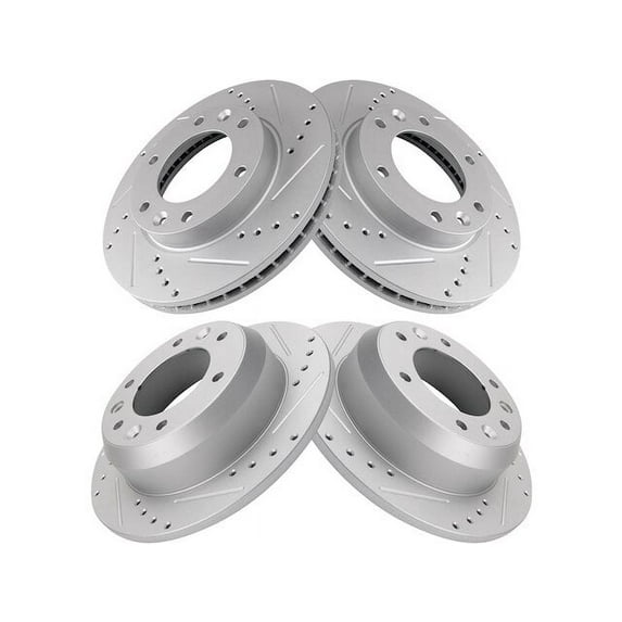Front and Rear Brake Rotor Set 4 Piece - Compatible with 2006 - 2012, 2014 Kia Sedona 2007 2008 2009 2010 2011