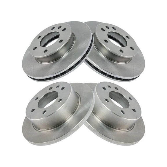 Front and Rear Brake Rotor Set 4 Piece - Compatible with 2007 - 2018 Freightliner Sprinter 2500 2008 2009 2010 2011 2012 2013 2014 2015 2016 2017