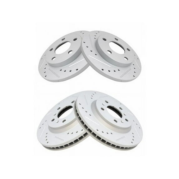 Front and Rear Brake Rotor Set 4 Piece - Compatible with 2011 - 2013 Chevy Impala 2012