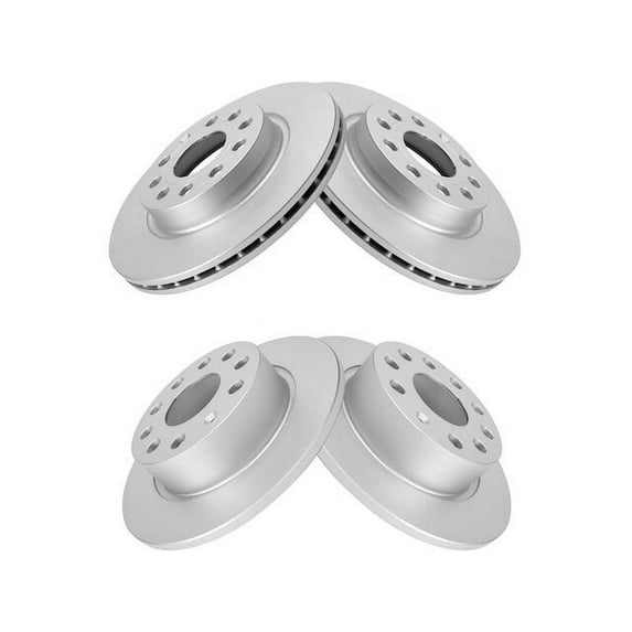 Front and Rear Brake Rotor Set 4 Piece - Compatible with 2011 - 2018 Volkswagen Jetta 2.0L 4-Cylinder 2012 2013 2014 2015 2016 2017