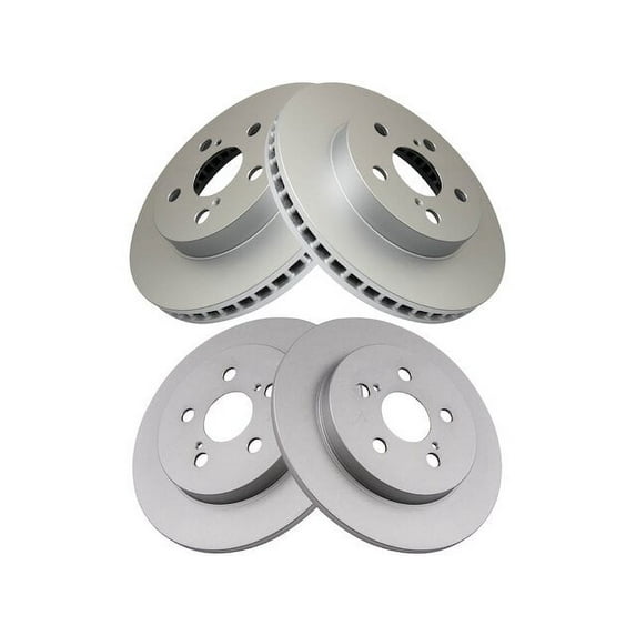 Front and Rear Brake Rotor Set 4 Piece - Compatible with 2020 - 2022 Toyota Corolla Hybrid LE 2021