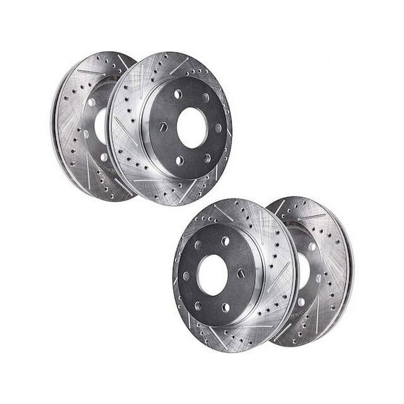 Front and Rear Brake Rotor Set - Compatible with 2003 - 2005 Chevy Astro 2004