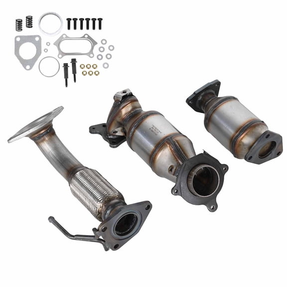 Front and Rear Catalytic Converter & Flex Pipe For 2008-2012 Honda Accord 2.4L