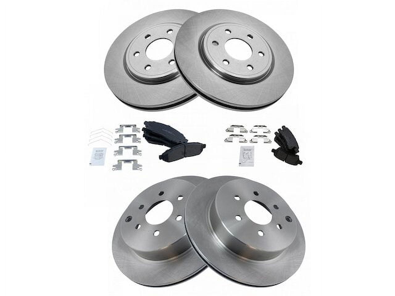 AutoShack Front & Rear Drilled & Slotted Brake Rotors Ceramic Brake Pads | Replacement For 2005-2012 Nissan Pathfinder 4.0L V6 4WD RWD | E-Coated | 12-PC Brake Kit | ShadowGuard - Foto 2
