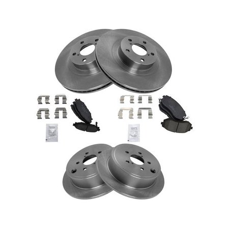 Front and Rear Ceramic Brake Pad and Rotor Kit - Compatible with 2009 - 2010 Subaru Forester