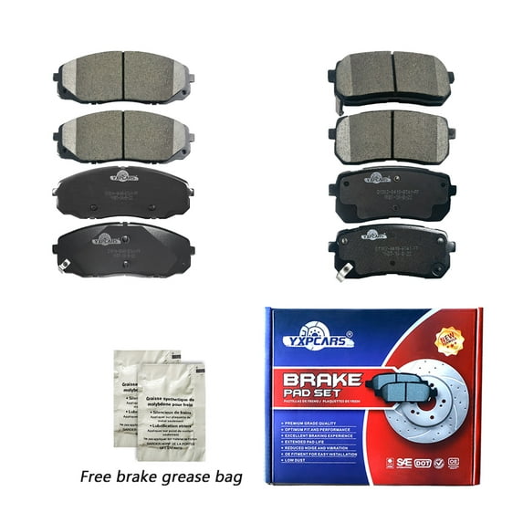 Front and Rear Ceramic Brake Pads Set for 2015 2016 2017 2018 2019 Kia Sedona