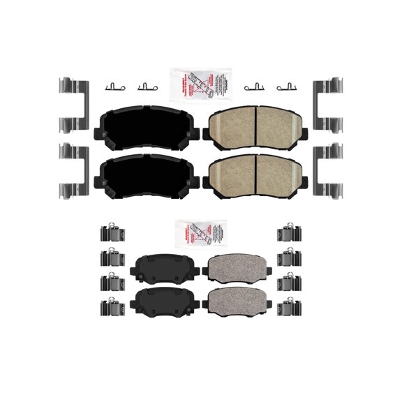 Front and Rear Ceramic Brake Pads w/ BRG Brake Code for Chrysler 200 2015-2017