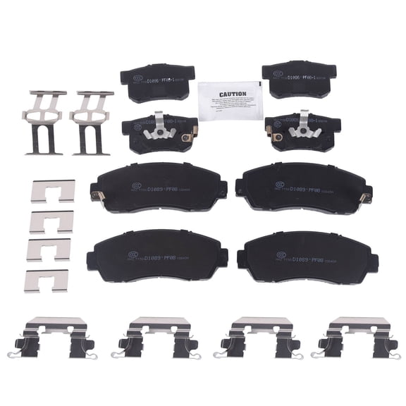 Front and Rear Ceramic Brake Set with Low Dust and Quiet Operation-8X Front Rear Ceramic Disc Brake Pads