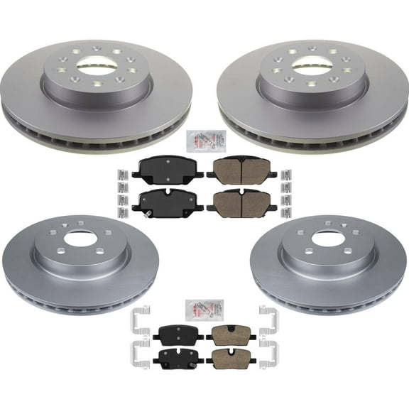 Front and Rear Coated Brake Rotors & Disc Brake Pads For Cadillac CT5 2020-2023